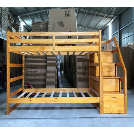 165 Oak : Giường 2 Tầng Cầu Thang Liên Hợp - 1m